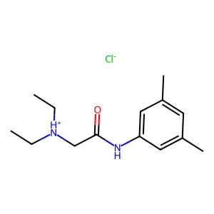 2-(Diethylamino)-N-(3,5-dimethylphenyl)ethanimidic acid--hydrogen chloride (1/1) structure