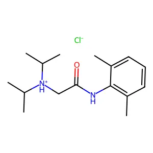 2',6'-Acetoxylidide, 2-(diisopropylamino)-, hydrochloride structure