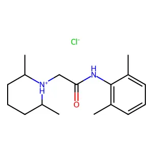 2',6'-Acetoxylidide, 2-(2,6-dimethylpiperidino)-, hydrochloride structure