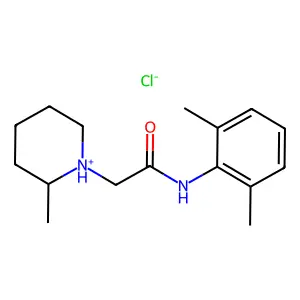 2',6'-Acetoxylidide, 2-(2-methylpiperidino)-, hydrochloride structure