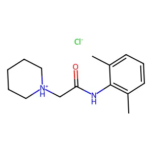 2',6'-Acetoxylidide, 2-piperidino-, hydrochloride structure