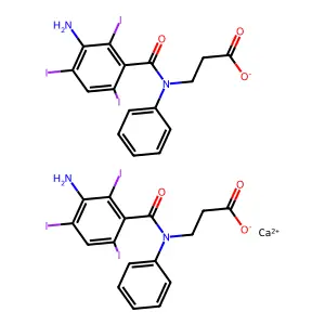 beta-alanine, n-(3-amino-2,4,6-triiodobenzoyl)-n-phenyl-, calcium salt structure