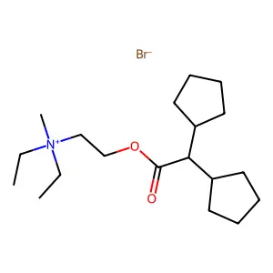 Ammonium, diethyl(2-hydroxyethyl)methyl-, bromide, dicyclopentylacetate structure