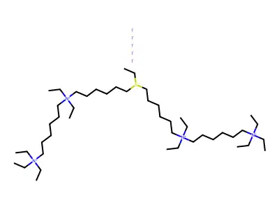 Ammonium, 7,7,14,21,21-pentaethyl-7,21-diazonia -14-thioniaheptacosylenebis(triethyl-, pentaiodide structure