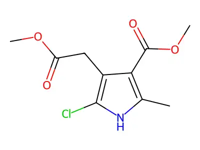 methyl 5-chloro-4-(2-methoxy-2-oxoethyl)-2-methyl-1H-pyrrole-3-carboxylate structure
