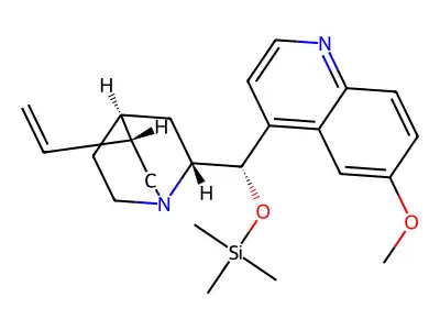 Quinine, trimethylsilyl ether structure