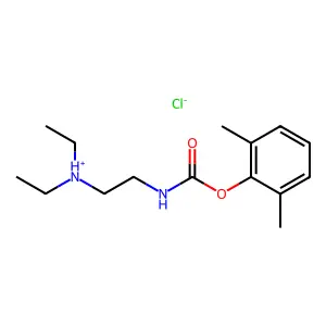 Carbamic acid, N-(2-(diethylamino)ethyl)-, 2,6-xylyl ester, hydrochloride structure