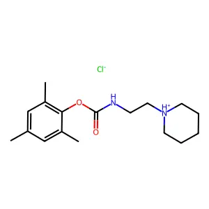 Carbamic acid, N-(2-piperidinoethyl)-, mesityl ester, hydrochloride structure