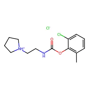Carbamic acid, N-(2-pyrrolidinylethyl)-, 6-chloro-o-tolyl ester, hydrochloride structure