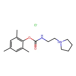 Carbamic acid, N-(2-pyrrolidinylethyl)-, mesityl ester, hydrochloride structure