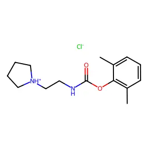 Carbamic acid, N-(2-(pyrrolidinyl)ethyl)-, 2,6-xylyl ester, hydrochloride structure