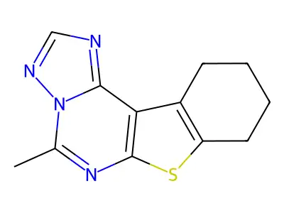 5-methyl-8,9,10,11-tetrahydro[1]benzothieno[3,2-e][1,2,4]triazolo[1,5-c]pyrimidine structure