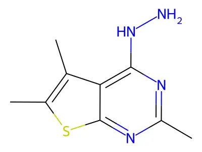 4-Hydrazino-2,5,6-trimethylthieno[2,3-d]pyrimidine structure