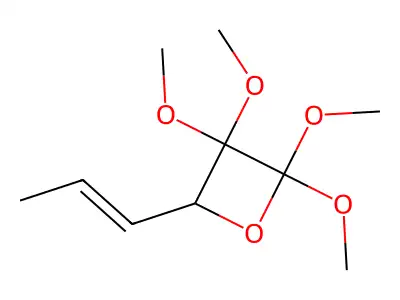 2,2,3,3-Tetramethoxy-4-prop-1-enyloxetane structure