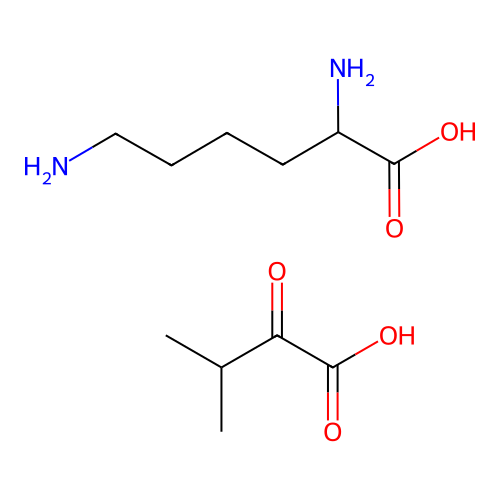 2,6-Diaminohexanoic acid;3-methyl-2-oxobutanoic acid structure