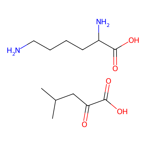 2,6-Diaminohexanoic acid;4-methyl-2-oxopentanoic acid structure