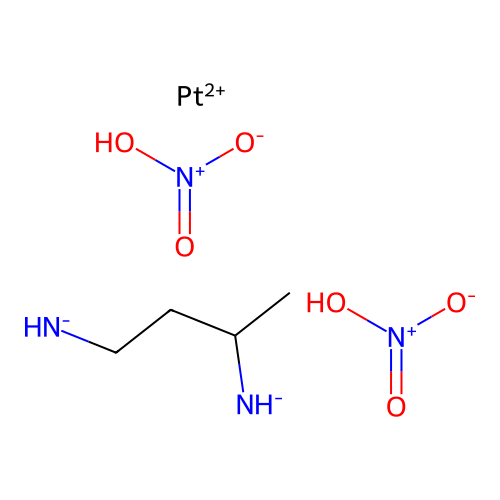 4-Azanidylbutan-2-ylazanide;bis(nitric acid);platinum(2+) structure