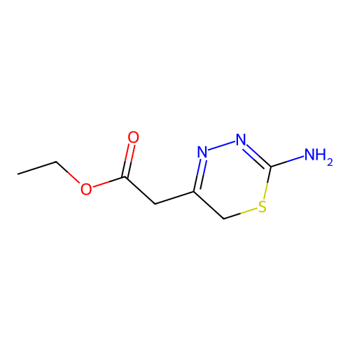 ethyl 2-(2-amino-6H-1,3,4-thiadiazin-5-yl)acetate structure