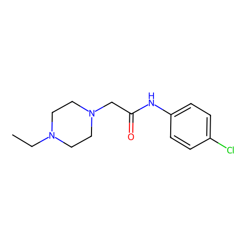N-(4-chlorophenyl)-2-(4-ethylpiperazin-1-yl)acetamide structure