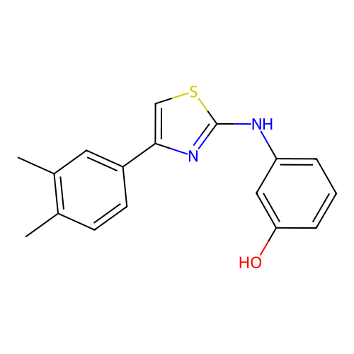 3-{[4-(3,4-Dimethylphenyl)-1,3-thiazol-2-yl]amino}phenol structure