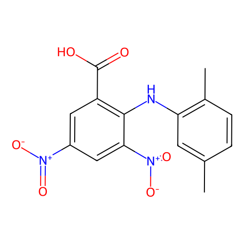 2-[(2,5-Dimethylphenyl)amino]-3,5-dinitrobenzoic acid structure