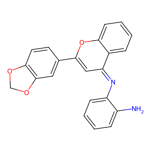 (E)-N1-(2-(benzo[d][1,3]dioxol-5-yl)-4H-chromen-4-ylidene)benzene-1,2-diamine structure