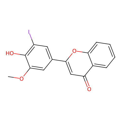 2-(4-hydroxy-3-iodo-5-methoxyphenyl)-4H-chromen-4-one structure