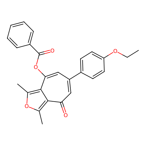 6-(4-ethoxyphenyl)-1,3-dimethyl-4-oxo-4H-cyclohepta[c]furan-8-yl benzoate structure