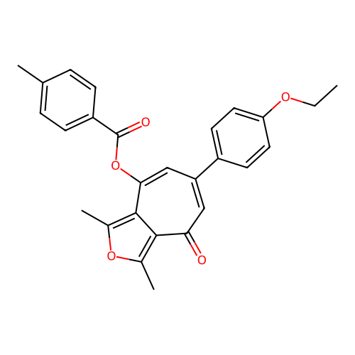 6-(4-ethoxyphenyl)-1,3-dimethyl-4-oxo-4H-cyclohepta[c]furan-8-yl 4-methylbenzoate structure