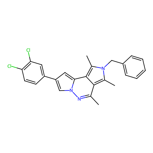 2-benzyl-8-(3,4-dichlorophenyl)-1,3,4-trimethyl-2H-dipyrrolo[1,2-b:3',4'-d]pyridazine structure