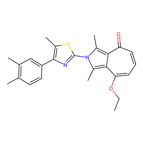2-(4-(3,4-dimethylphenyl)-5-methylthiazol-2-yl)-8-ethoxy-1,3-dimethylcyclohepta[c]pyrrol-4(2H)-one structure