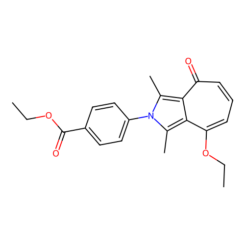 ethyl 4-(8-ethoxy-1,3-dimethyl-4-oxocyclohepta[c]pyrrol-2(4H)-yl)benzoate structure