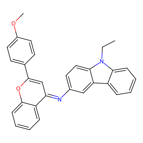 9-ethyl-N-[(4E)-2-(4-methoxyphenyl)-4H-chromen-4-ylidene]-9H-carbazol-3-amine structure