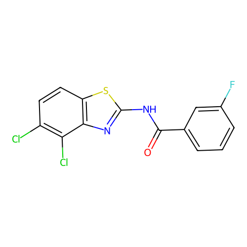 N-(4,5-dichloro-1,3-benzothiazol-2-yl)-3-fluorobenzamide structure