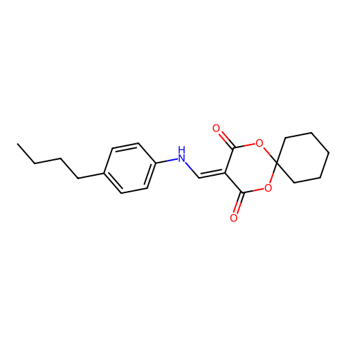 3-[(4-Butyl-phenylamino)-methylene]-1,5-dioxa-spiro[5.5]undecane-2,4-dione structure