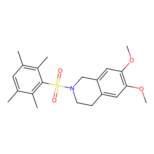 6,7-dimethoxy-2-((2,3,5,6-tetramethylphenyl)sulfonyl)-1,2,3,4-tetrahydroisoquinoline structure