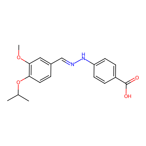 4-({(1E)-2-[3-methoxy-4-(methylethoxy)phenyl]-1-azavinyl}amino)benzoic acid structure