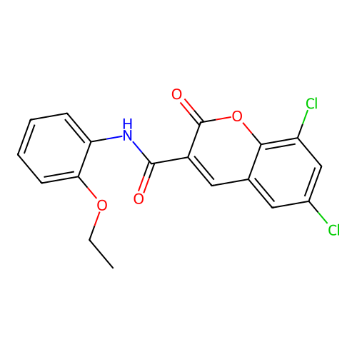 6,8-dichloro-N-(2-ethoxyphenyl)-2-oxo-2H-chromene-3-carboxamide structure