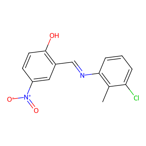 2-{[(3-Chloro-2-methylphenyl)imino]methyl}-4-nitrophenol structure