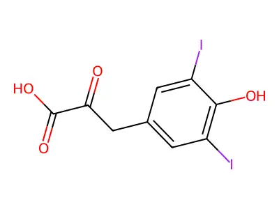 Hydroxydiiodophenylpyruvic acid structure