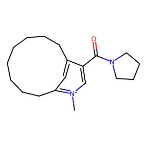 1-Methyl-3-(1-pyrrolidinylcarbonyl)-4,6-octanopyridinium structure