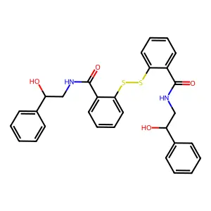 Benzamide, 2,2'-dithiobis(N-(2-hydroxy-2-phenylethyl)- structure