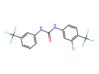 1-[3-Chloro-4-(trifluoromethyl)phenyl]-3-[3-(trifluoromethyl)phenyl]urea structure