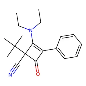 1-Tert-butyl-2-(diethylamino)-4-oxo-3-phenylcyclobut-2-ene-1-carbonitrile structure