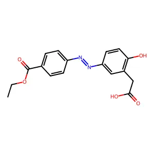 5-[2-[4-(乙氧羰基)苯基]重氮基]-2-羟基苯乙酸 structure