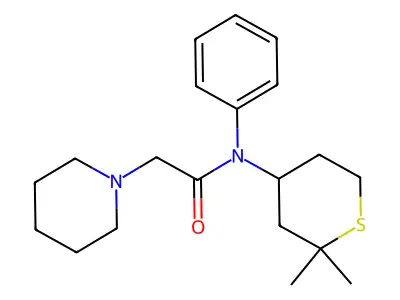 1-Piperidineacetamide, N-(2,2-dimethyl-2H-tetrahydrothiopyran-4-yl)-N-phenyl- structure