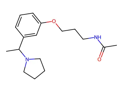 Acetamide, N-(3-(3-(1-(1-pyrrolidinyl)ethyl)phenoxy)propyl)- structure