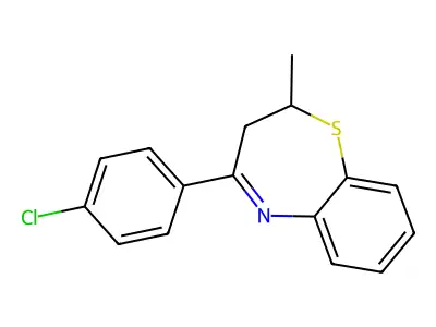 4-(4-Chlorophenyl)-2-methyl-2,3-dihydro-1,5-benzothiazepine structure