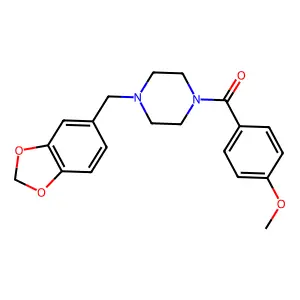 [4-(1,3-Benzodioxol-5-ylmethyl)piperazin-1-yl](4-methoxyphenyl)methanone structure