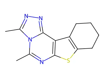 3,5-dimethyl-8,9,10,11-tetrahydro[1]benzothieno[3,2-e][1,2,4]triazolo[4,3-c]pyrimidine structure